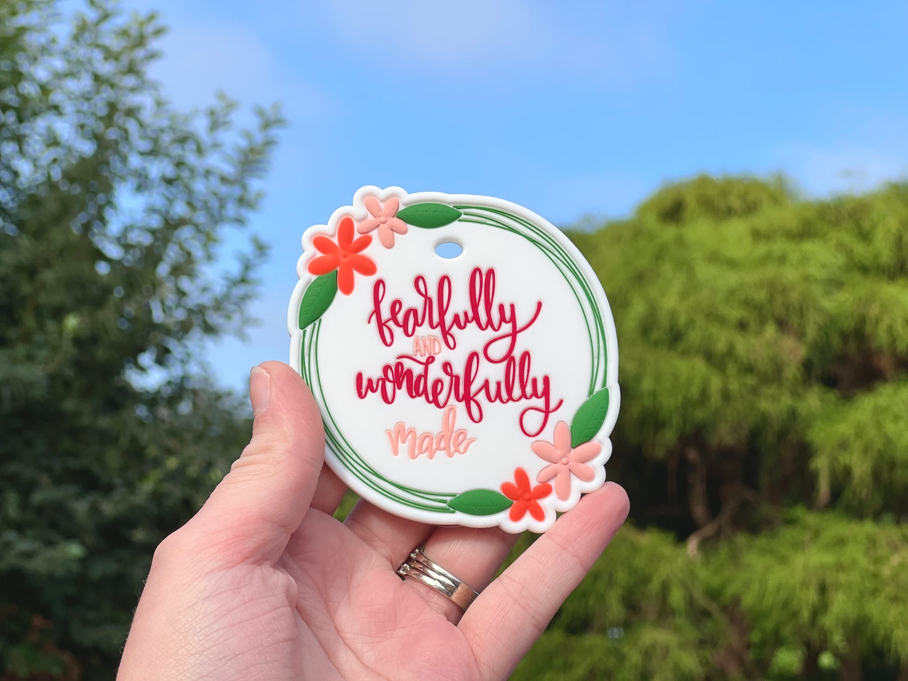 FEARFULLY & WONDERFULLY MADE TEETHER ONLY Rose with Grace LLC
