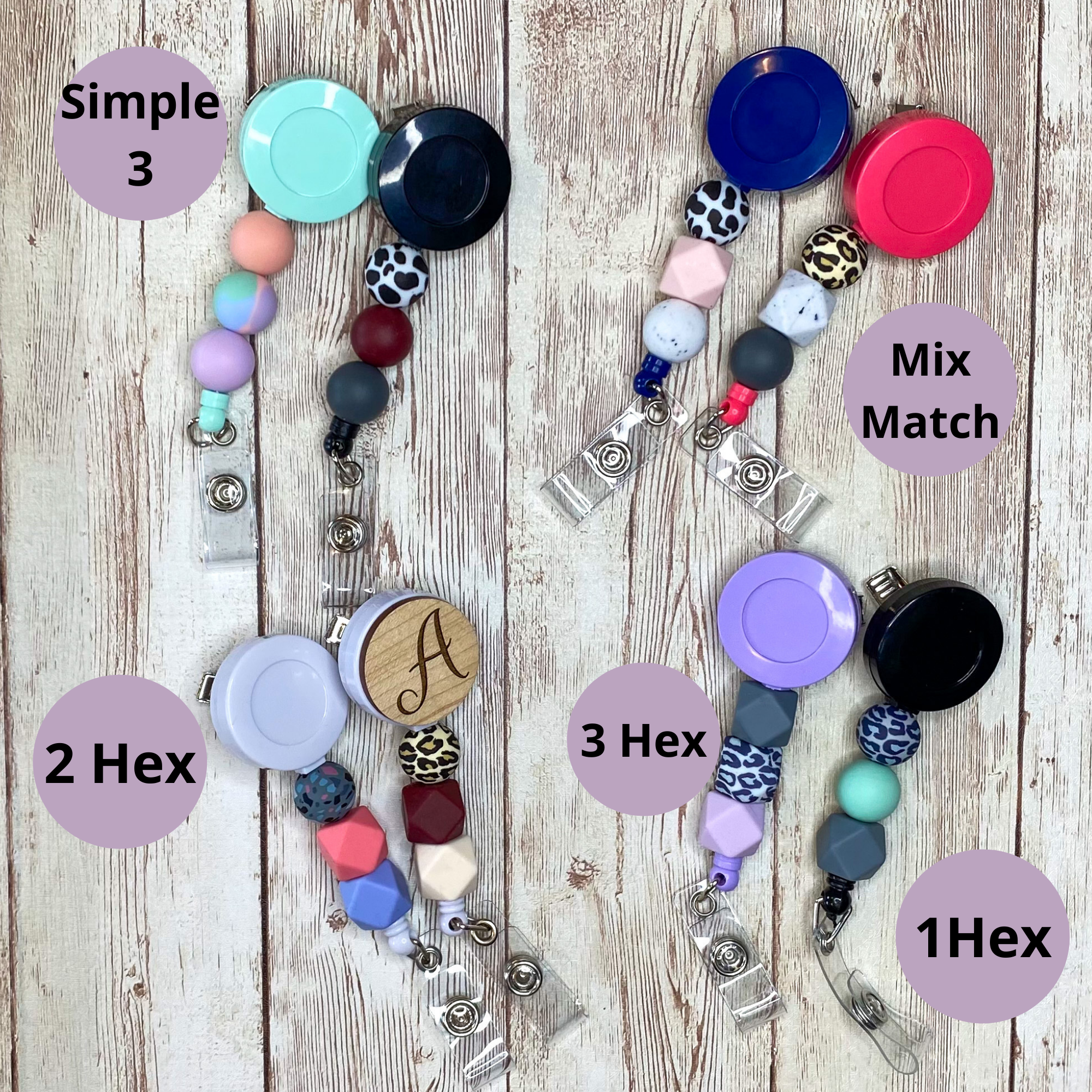 Fast Shipping DIY Handmade ID Retractable Beaded Badge Holder Reel Add  Silicone Focal Beads Personalized Beadable Nurse Badge Reel