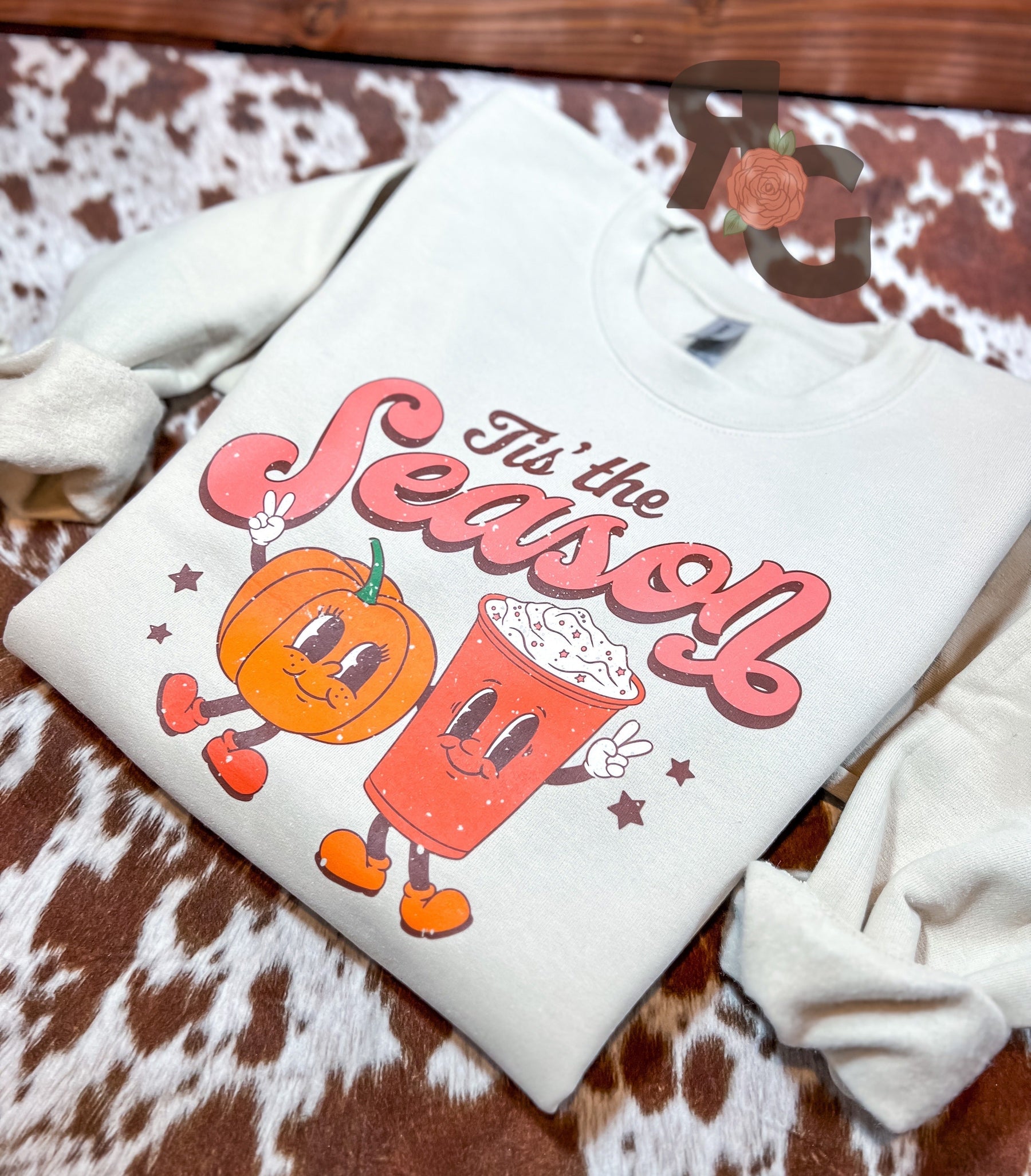 Tis The Season Crewneck Sweatshirt Rose with Grace LLC