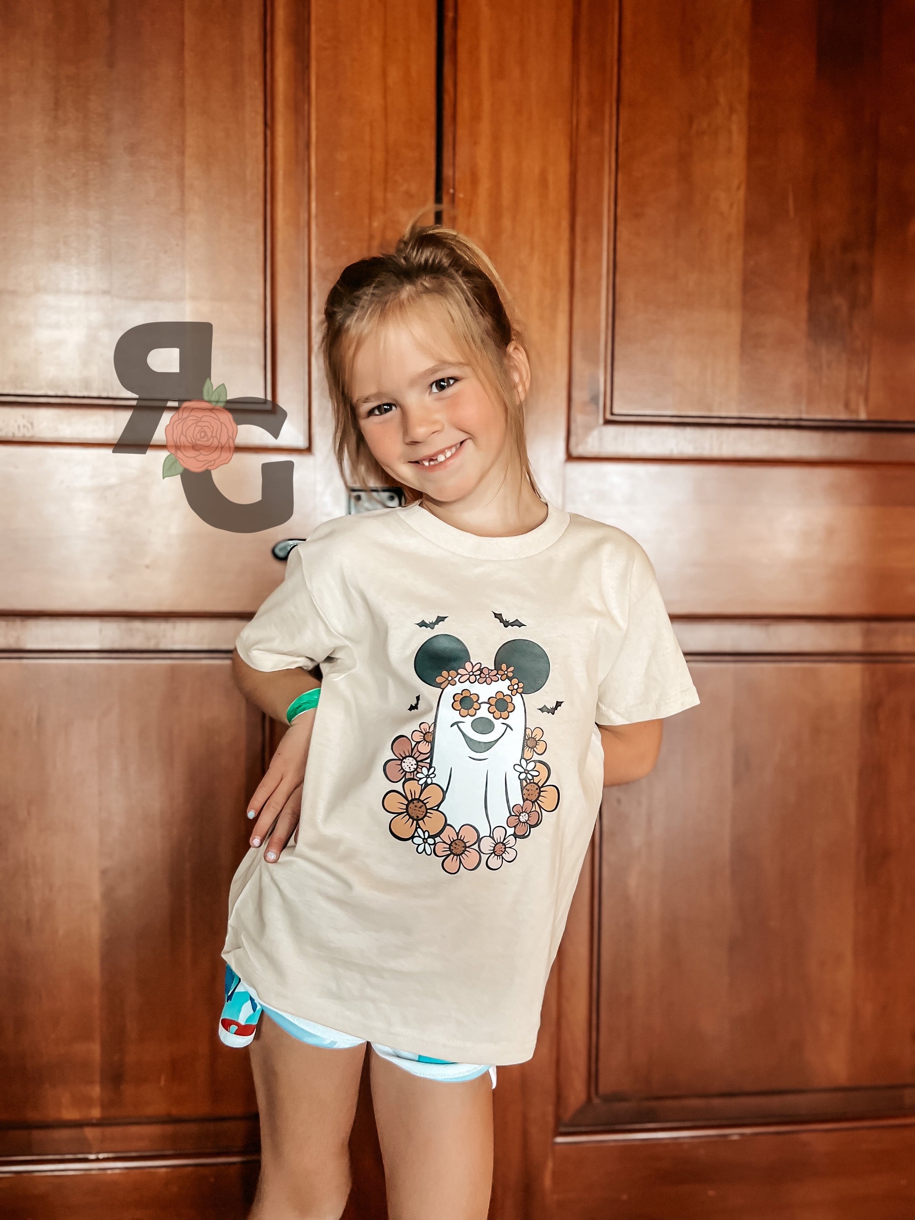 Spooky Mouse YOUTH - Gildan T-Shirt Rose with Grace LLC