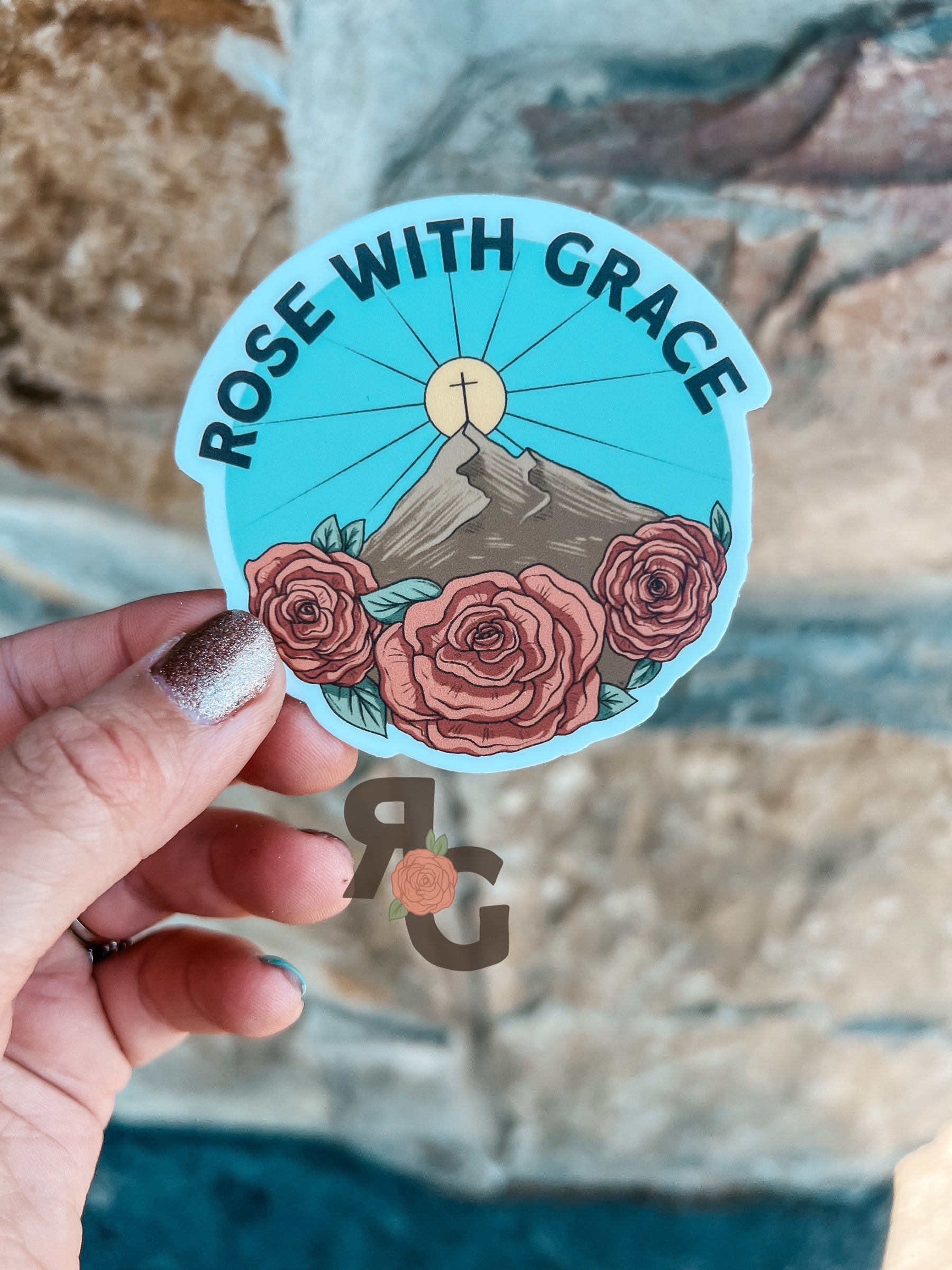 Rose with Grace Logo Stickers Rose with Grace LLC
