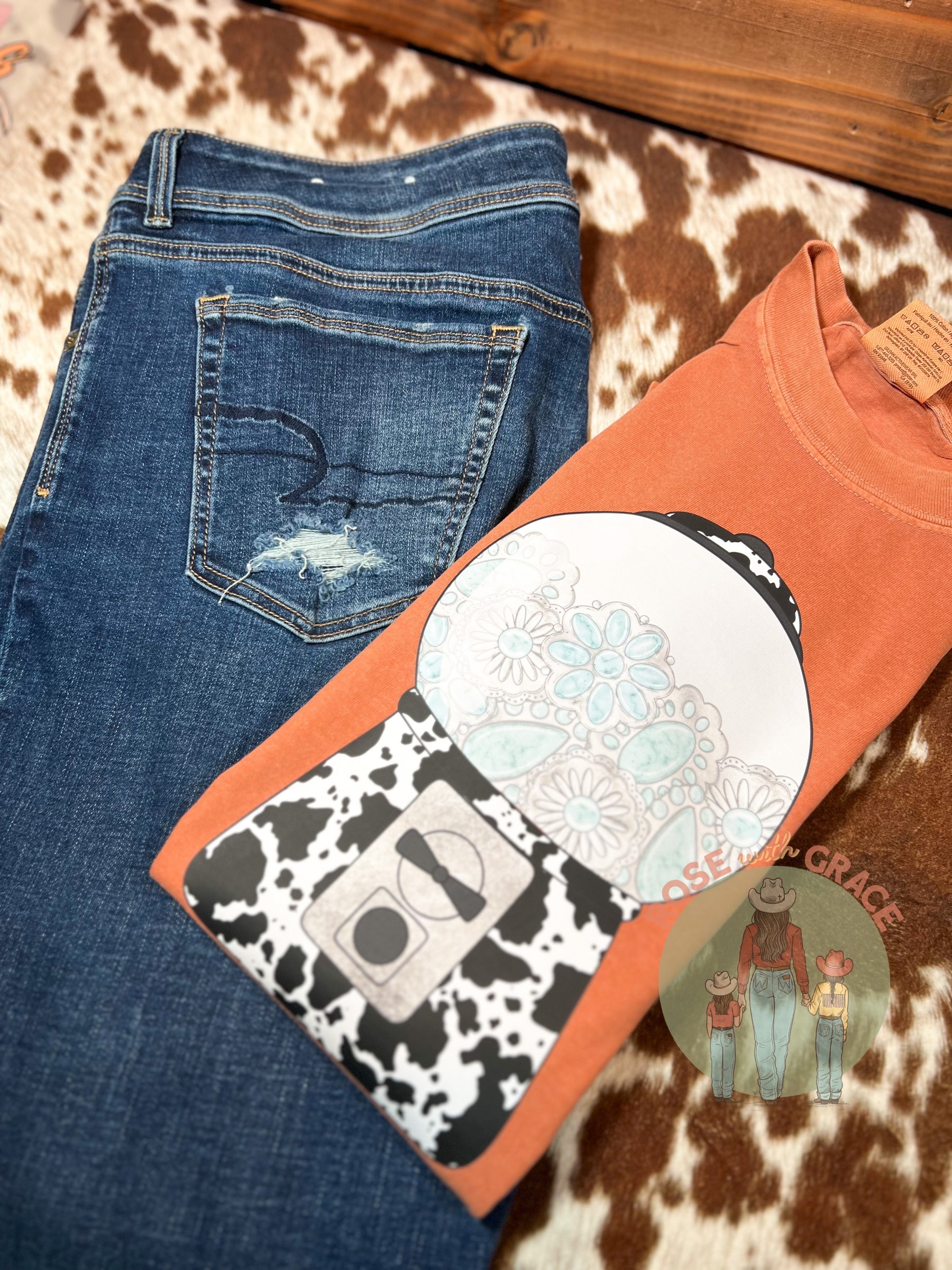 Cow Print Cowgirl Candy - Comfort Colors Tshirt  *YOU PICK COLOR*