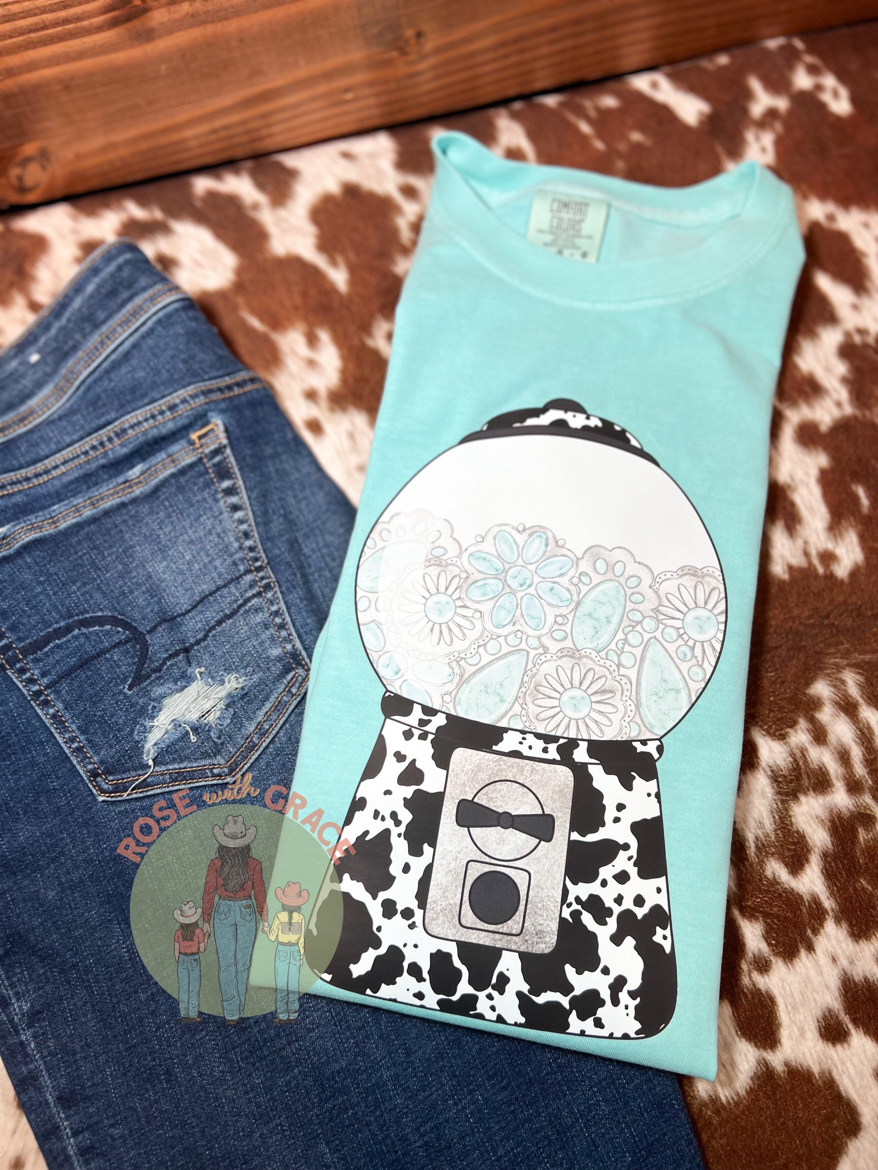 Cow Print Cowgirl Candy - Comfort Colors Tshirt  *YOU PICK COLOR*