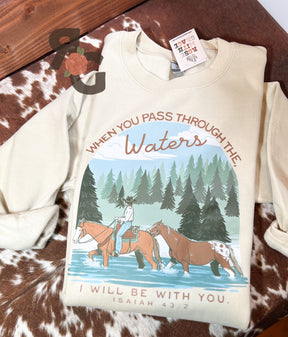 Isaiah 43:2 Crewneck Sweatshirt Rose with Grace LLC