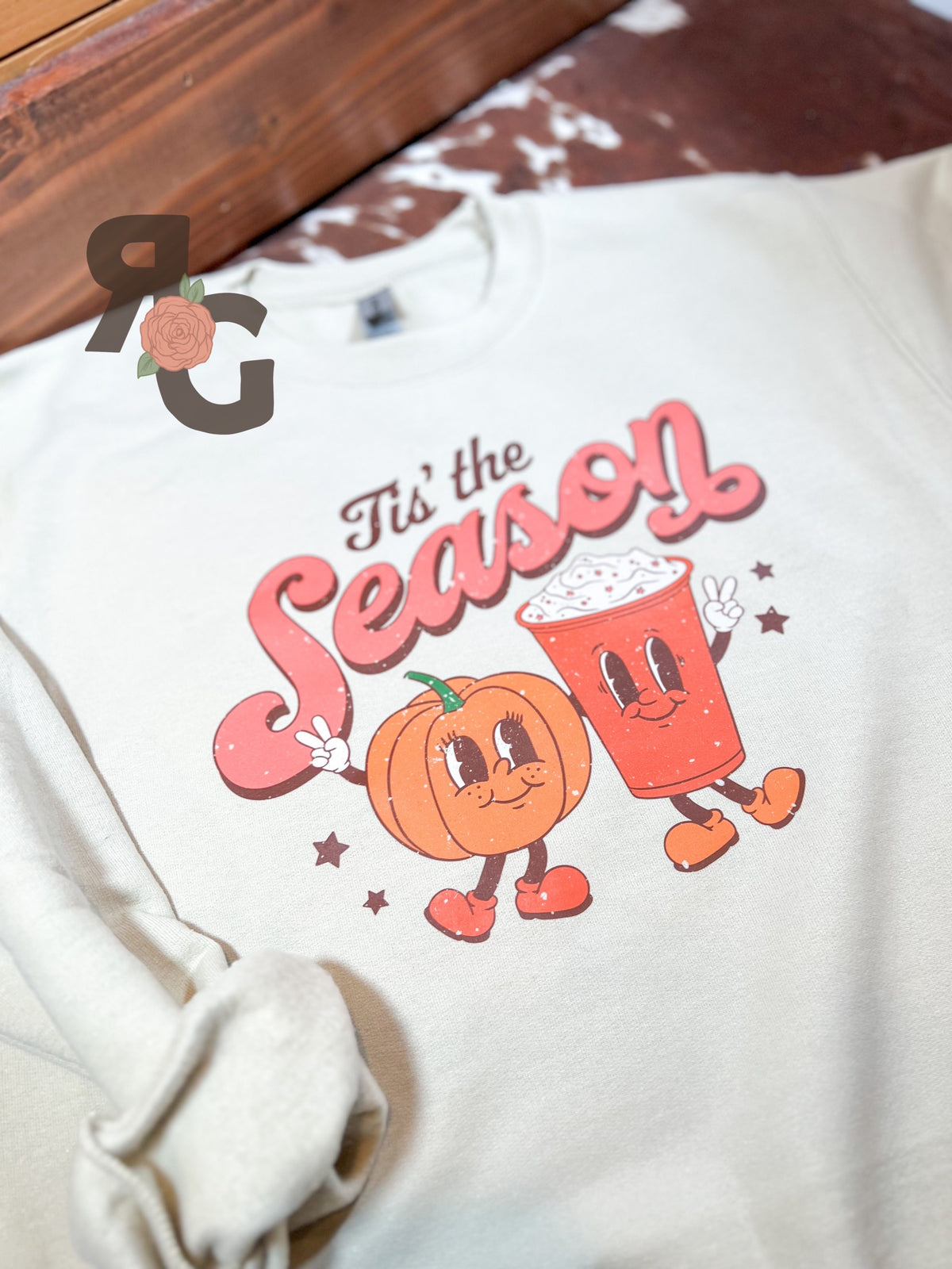 Tis The Season Crewneck Sweatshirt Rose with Grace LLC