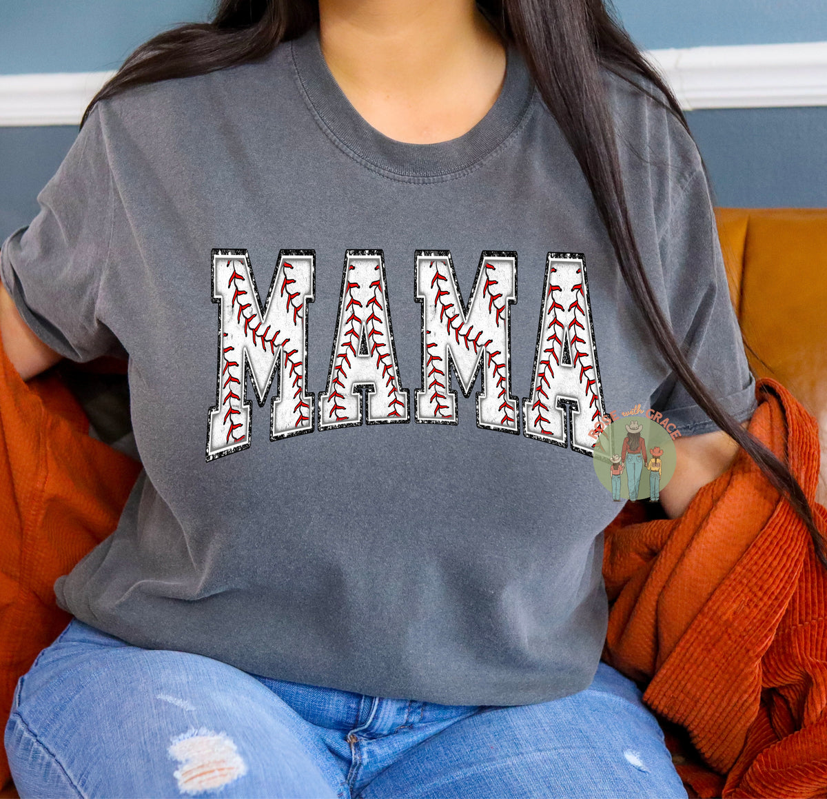 Baseball Varsity Letters Mama -TShirt *YOU PICK COLOR*