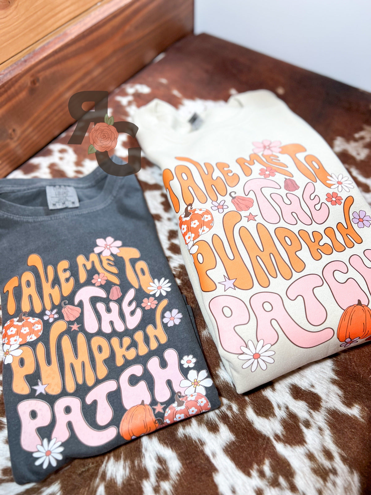 Take me to the Pumpkin Patch ADULT Comfort Colors T-Shirt OR Crewneck Sweatshirt Rose with Grace LLC