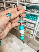 Turquoise Cross Mini Keychain