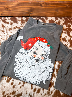 Sparkly Santa Comfort Colors (Short or Long Sleeve)