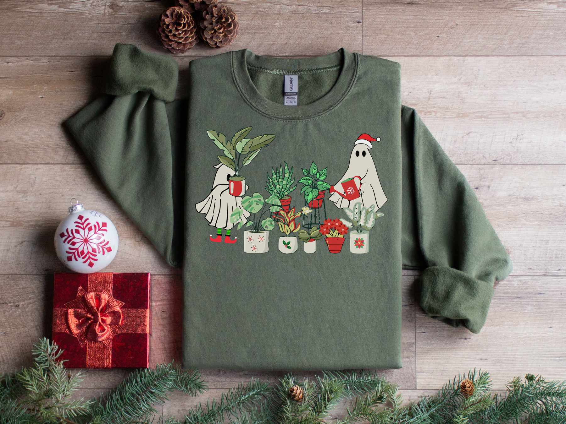 Ghost Plant Christmas - 2 COLOR OPTIONS Crewneck Sweatshirt