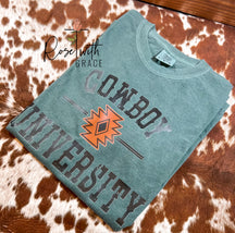 Cowboy University Comfort Colors T-Shirt Rose with Grace LLC