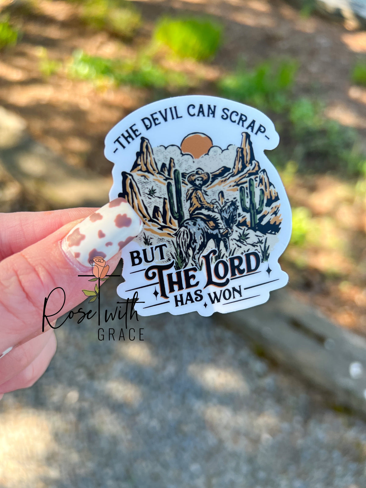 The Lord Has Won - Sticker Rose with Grace LLC