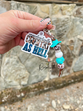 Unapologetically Country as Hell - Mini Keychain Rose with Grace LLC