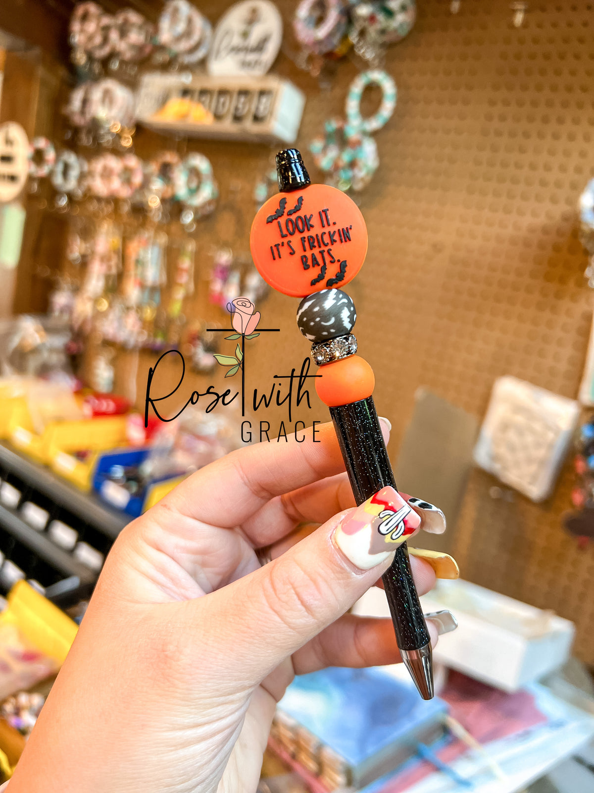 It’s Frickin’ Bats. I Love Halloween double sided pen Rose with Grace LLC