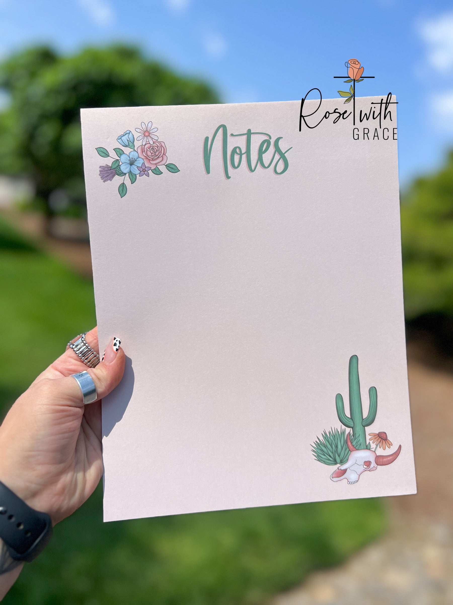 Cactus Dreams Notepads Rose with Grace LLC