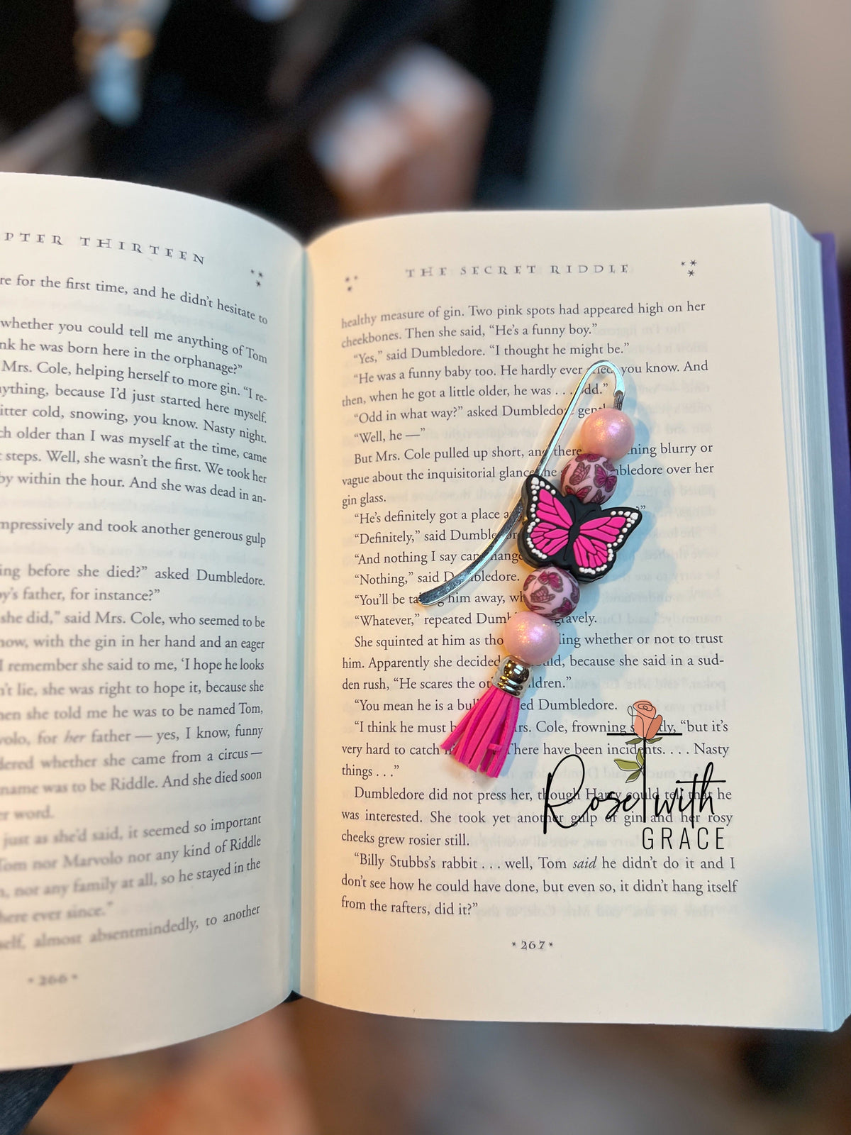 Pink Butterfly - Bookmark Rose with Grace LLC