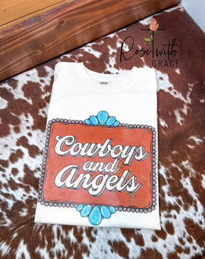 Cowboys & Angels - Comfort Colors T-Shirt Rose with Grace LLC