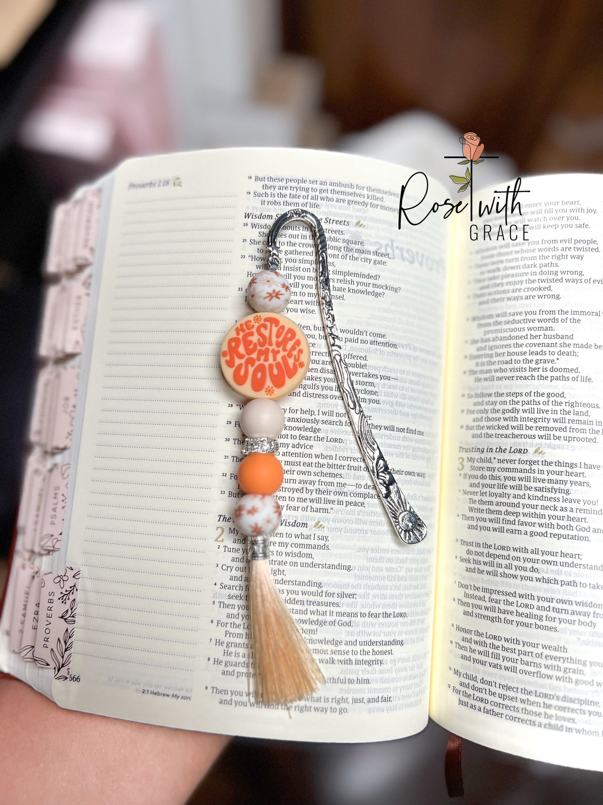 He Restores my Soul - Bookmark Rose with Grace LLC