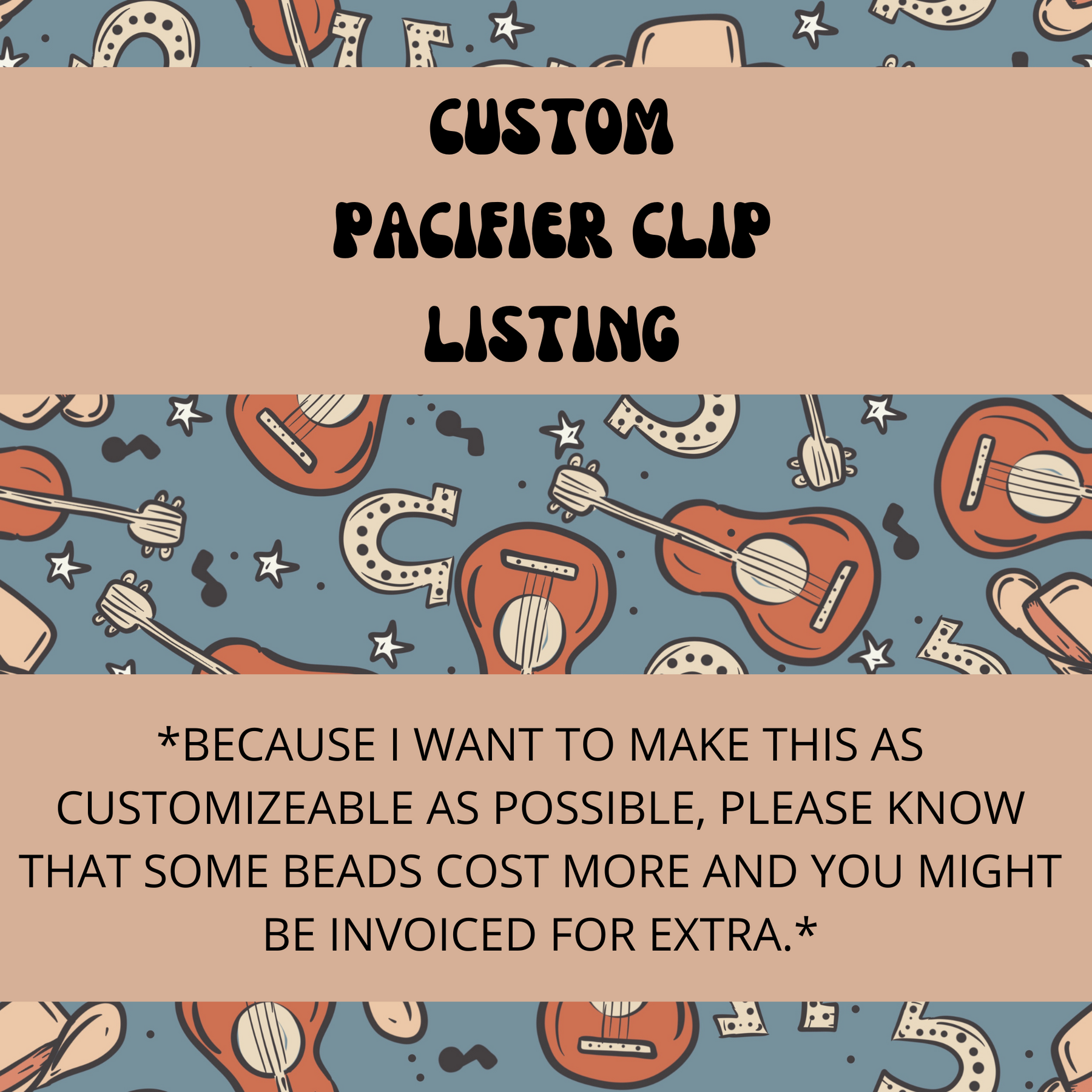 CUSTOM PACIFIER CLIP (NO NAME) Rose with Grace LLC