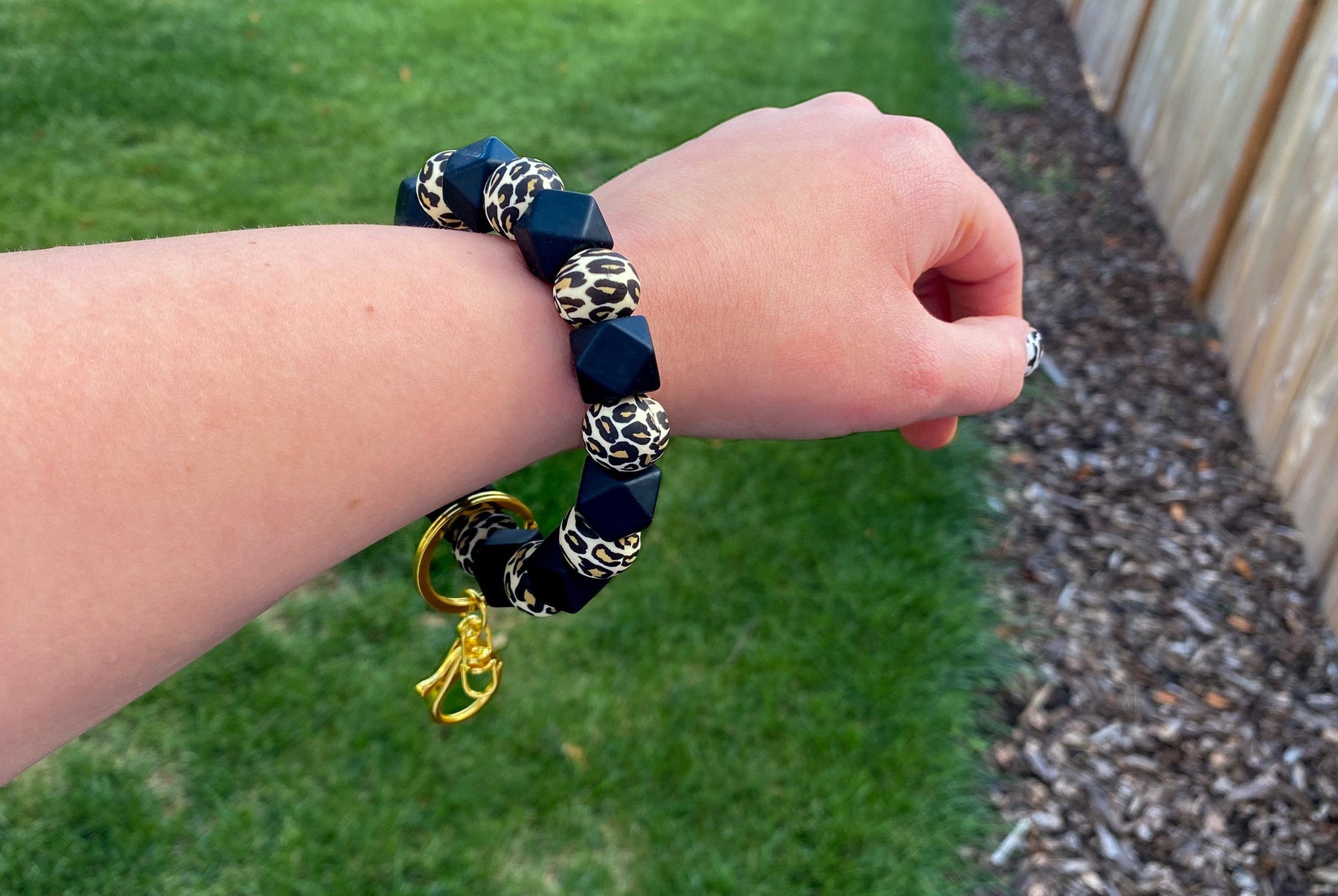 Stealth Leopard Keychain Wristlet Rose with Grace LLC