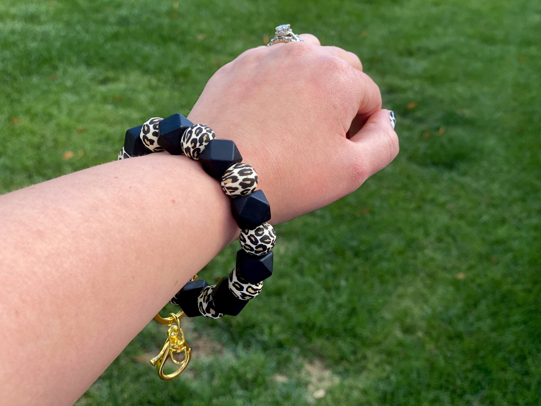 Stealth Leopard Keychain Wristlet Rose with Grace LLC