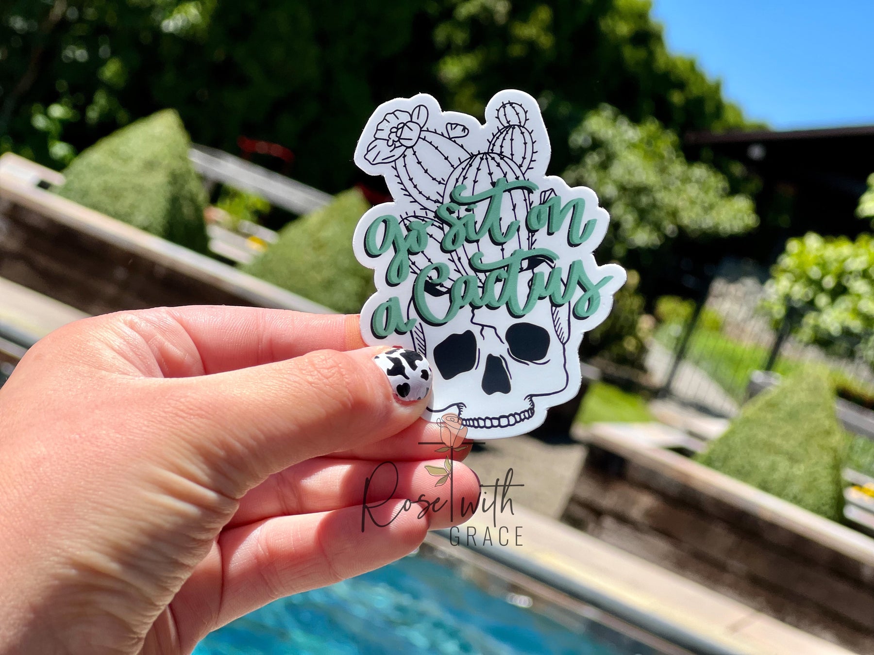 GO SIT ON A CACTUS - STICKER Rose with Grace LLC