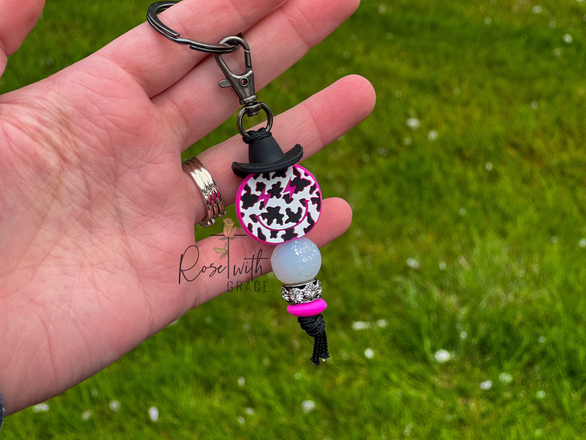 COWSTRUCK COWGIRL MINI KEYCHAIN Rose with Grace LLC