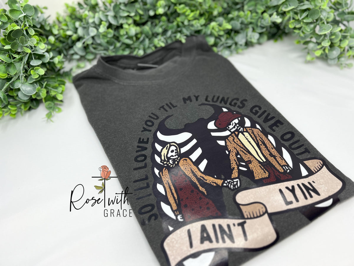 'til My Lungs Give Out - Comfort Colors T-Shirt Rose with Grace LLC