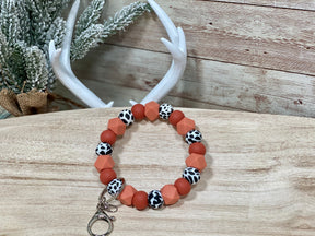 ORANGE YOU GLAD I SAID MOO? -KEYCHAIN WRISTLET Rose with Grace LLC