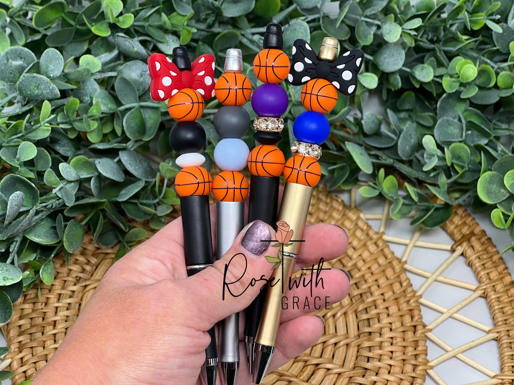 CUSTOM BASKETBALL TEAM PENS Rose with Grace LLC