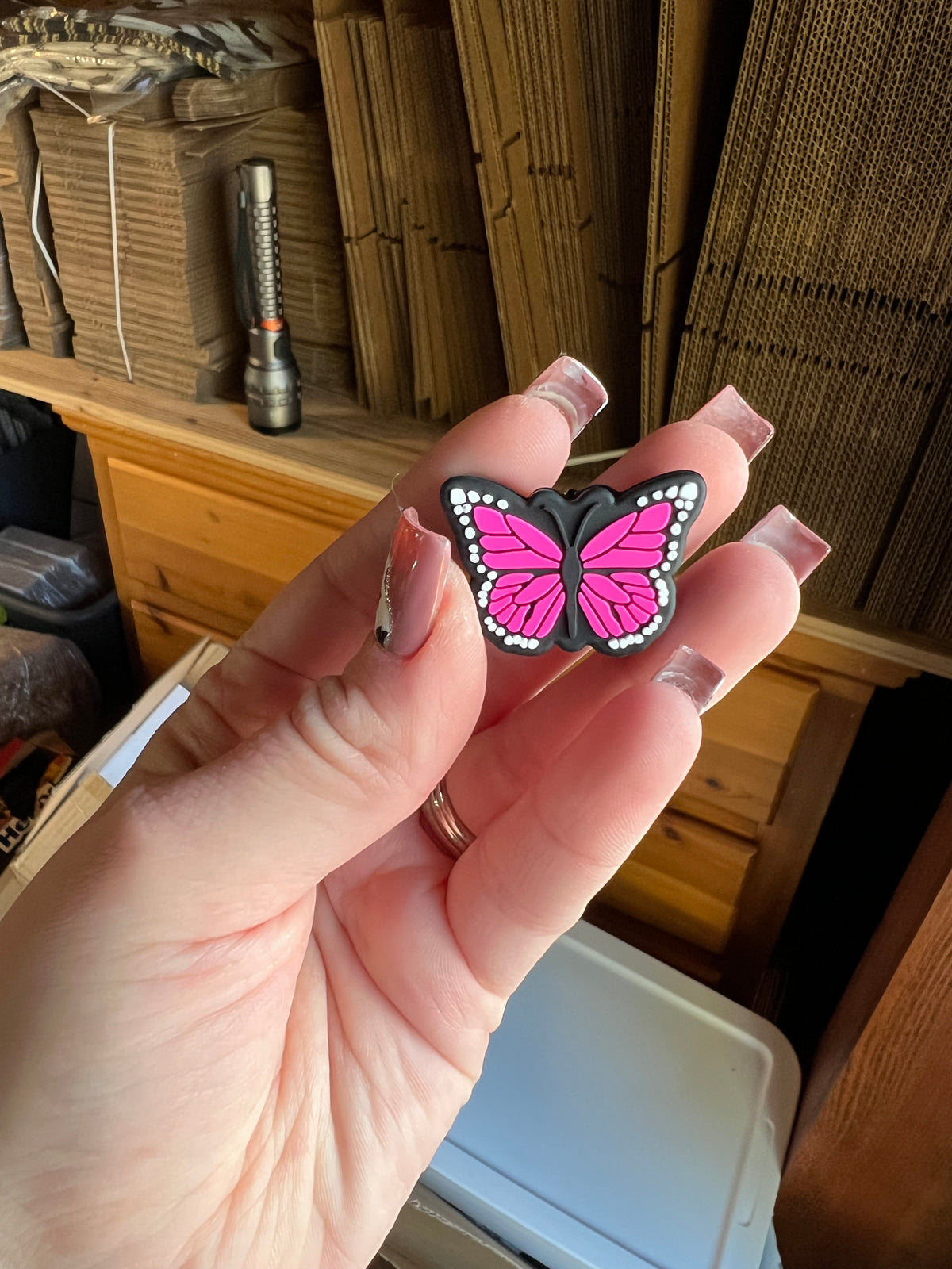 PINK Butterfly Focal Bead -WHOLESALE (price per bead) Rose with Grace LLC