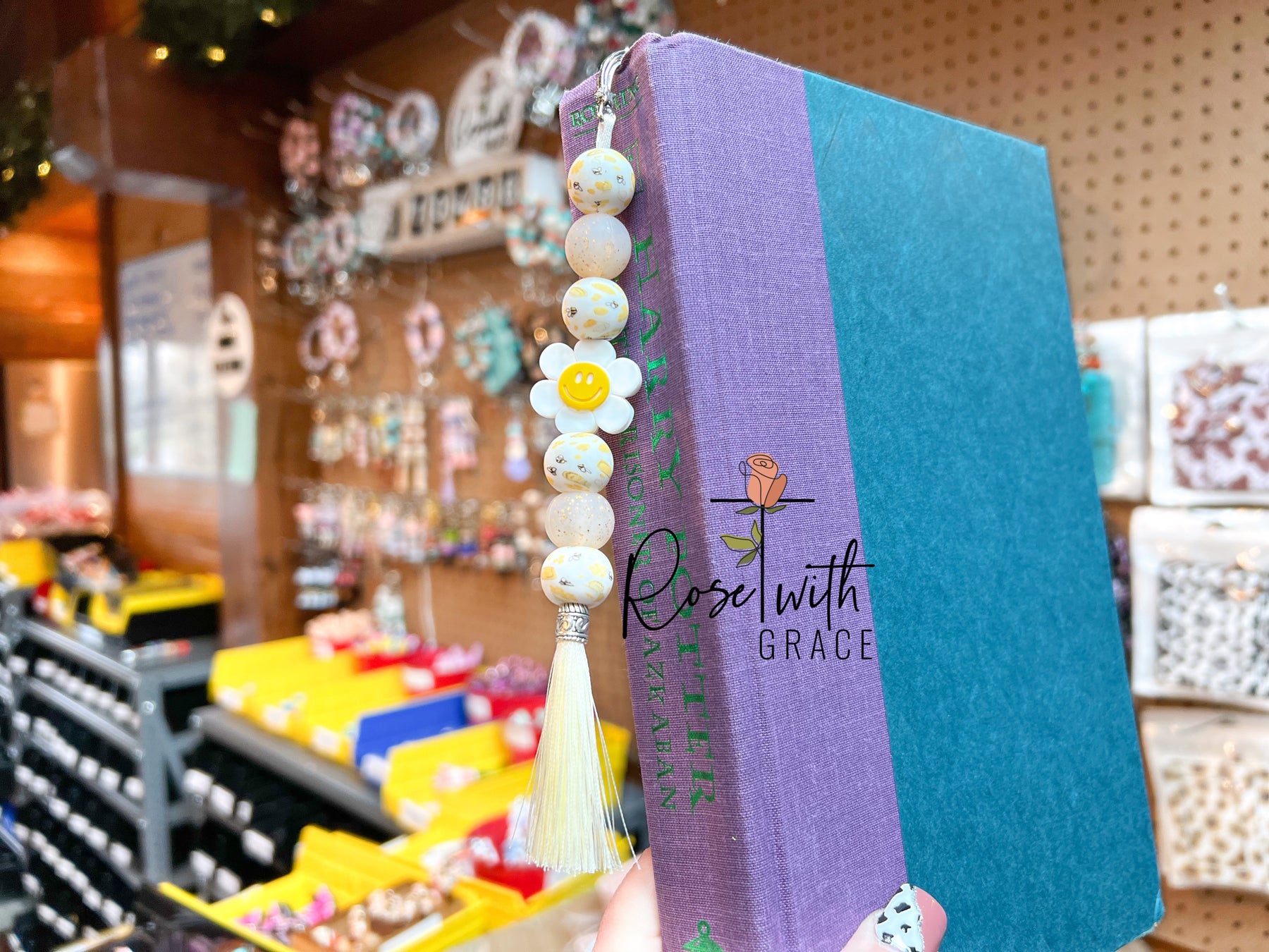 Bee Happy Daisy Bookmark Rose with Grace LLC