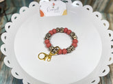 ROSEY LEOPARD KEYCHAIN WRISTLET- silver Rose with Grace LLC