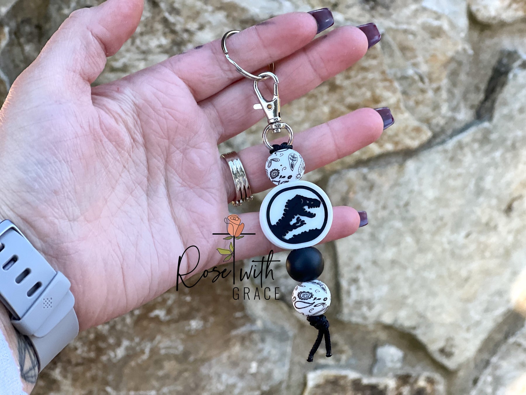 DINO MINI KEYCHAINS Rose with Grace LLC