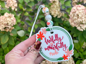 FEARFULLY & WONDERFULLY MADE CAR CHARM Rose with Grace LLC