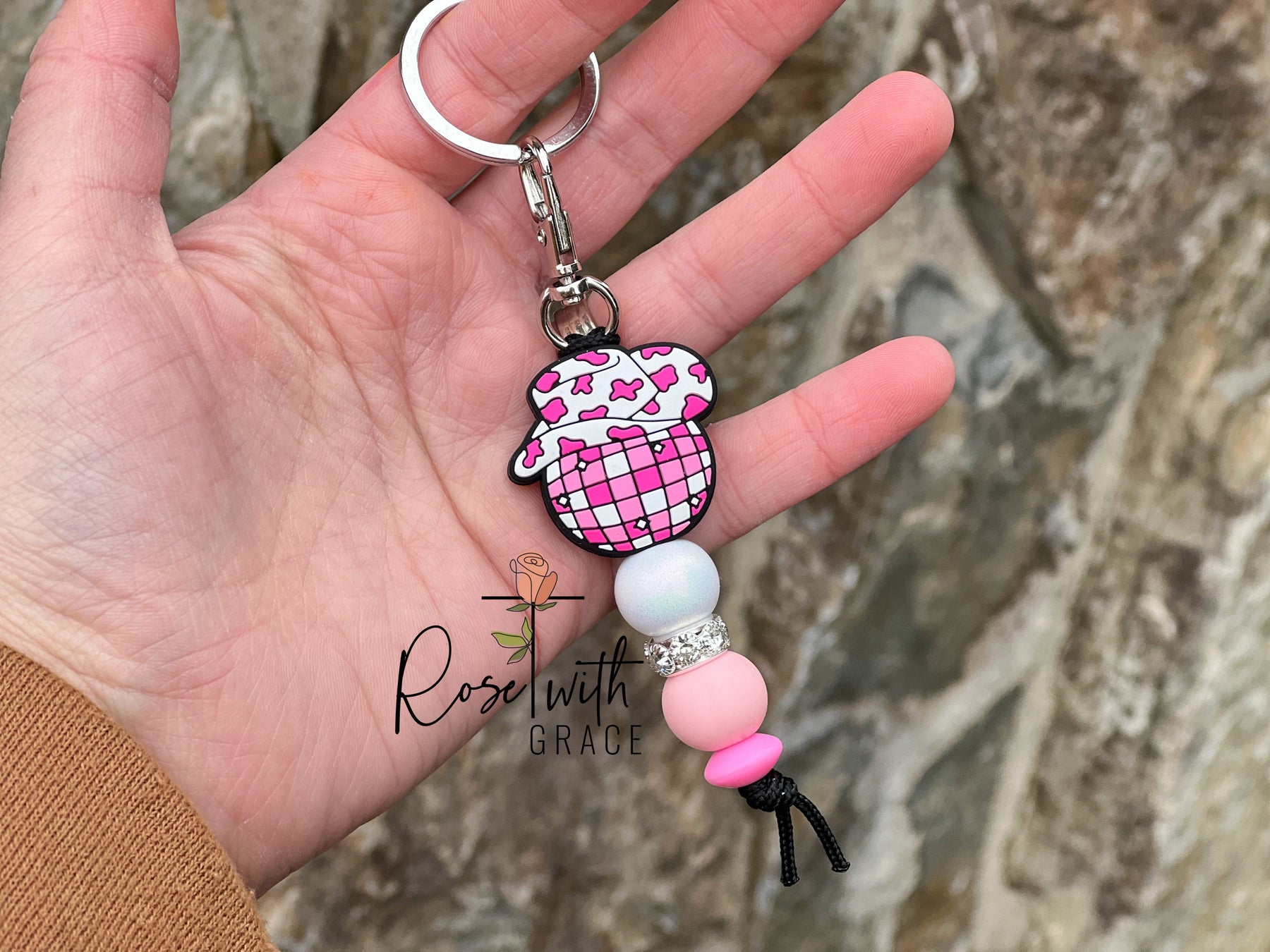Disco Cowgirl Mini Keychain Rose with Grace LLC