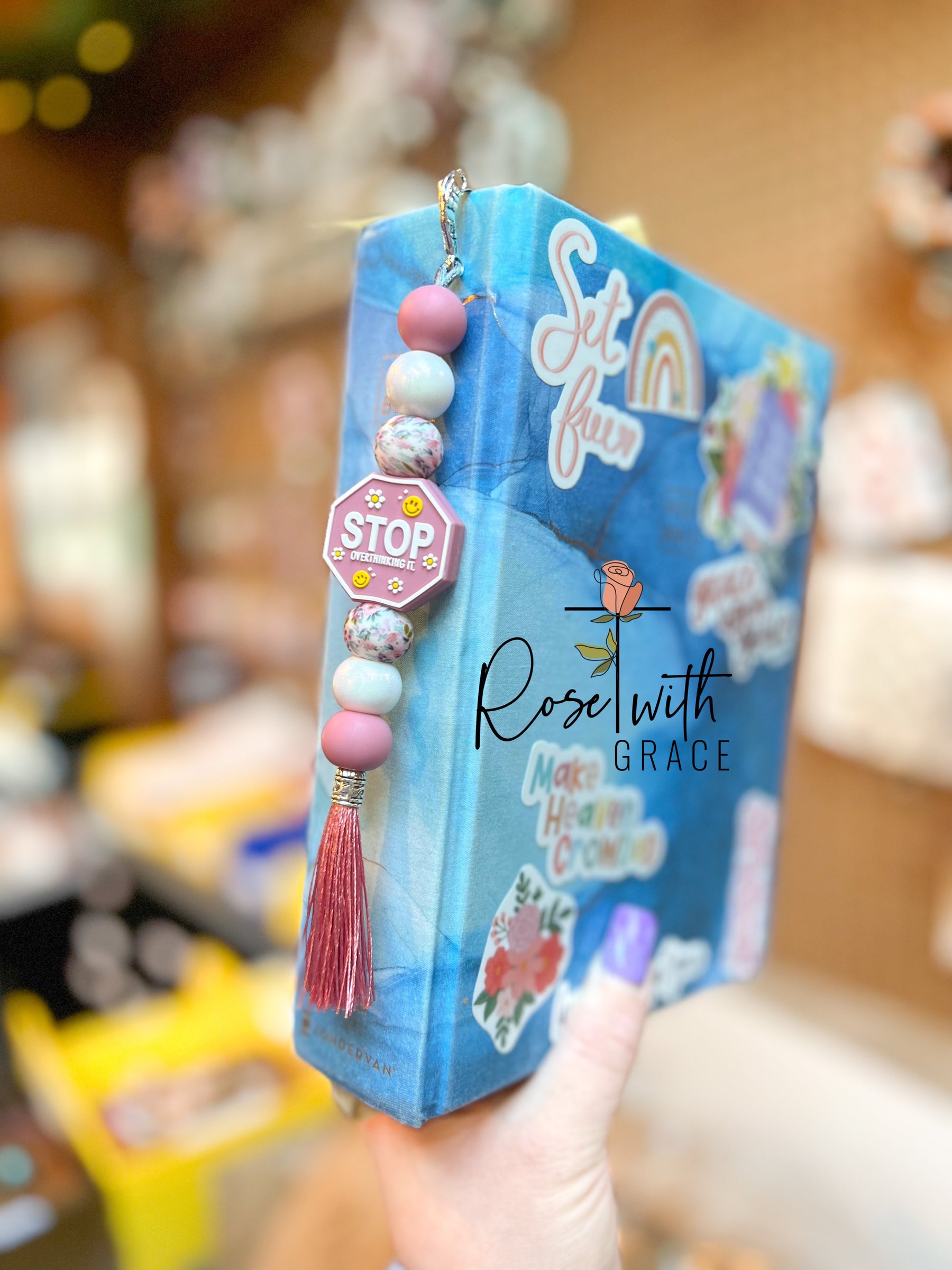 Stop overthinking/being so hard on yourself bookmark Rose with Grace LLC