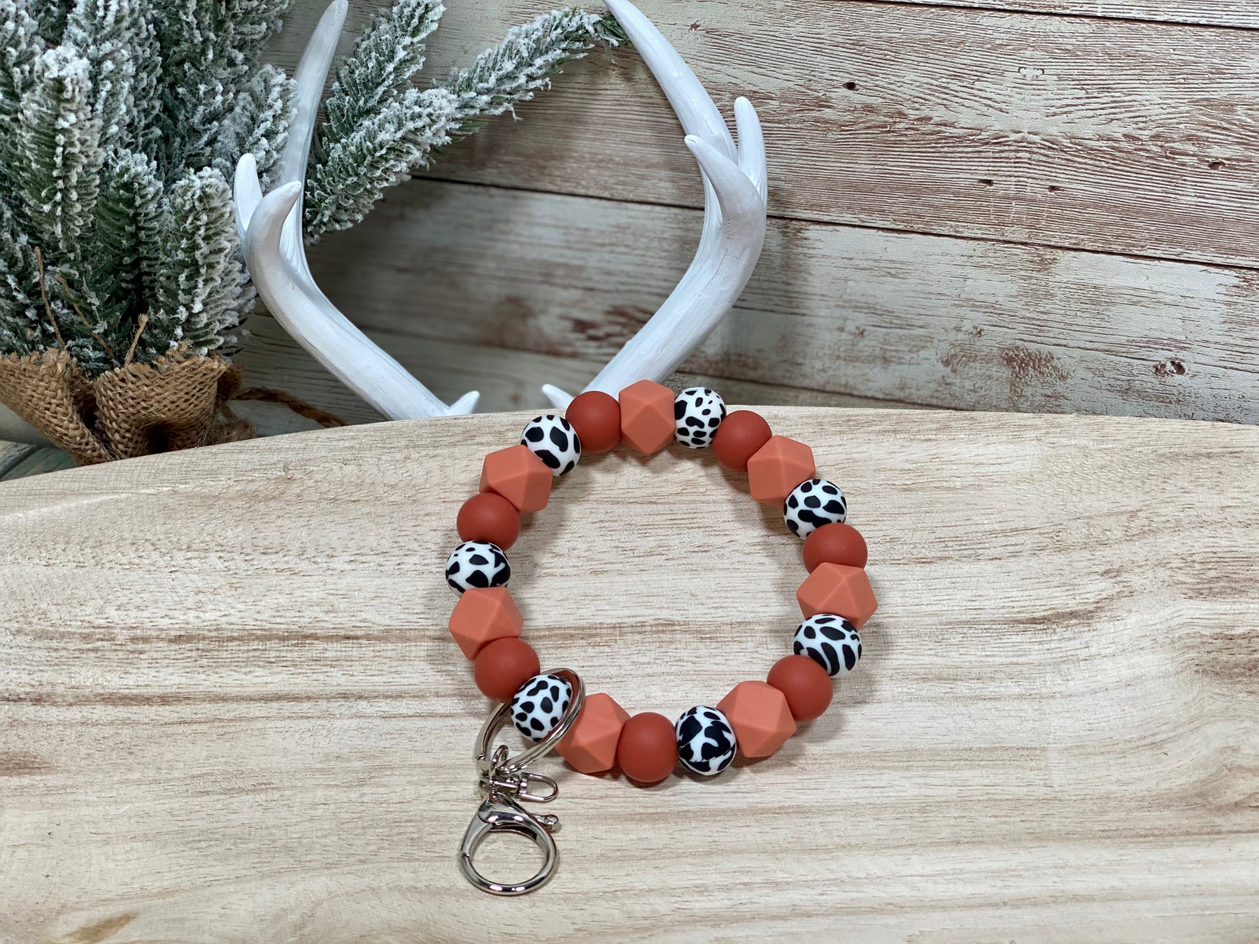 ORANGE YOU GLAD I SAID MOO? -KEYCHAIN WRISTLET Rose with Grace LLC