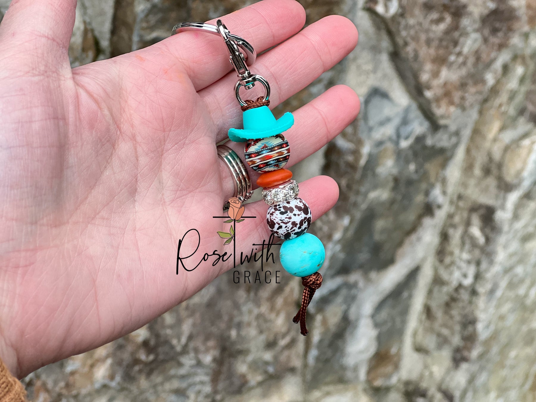 Aztec Cowgirl Mini Keychain Rose with Grace LLC