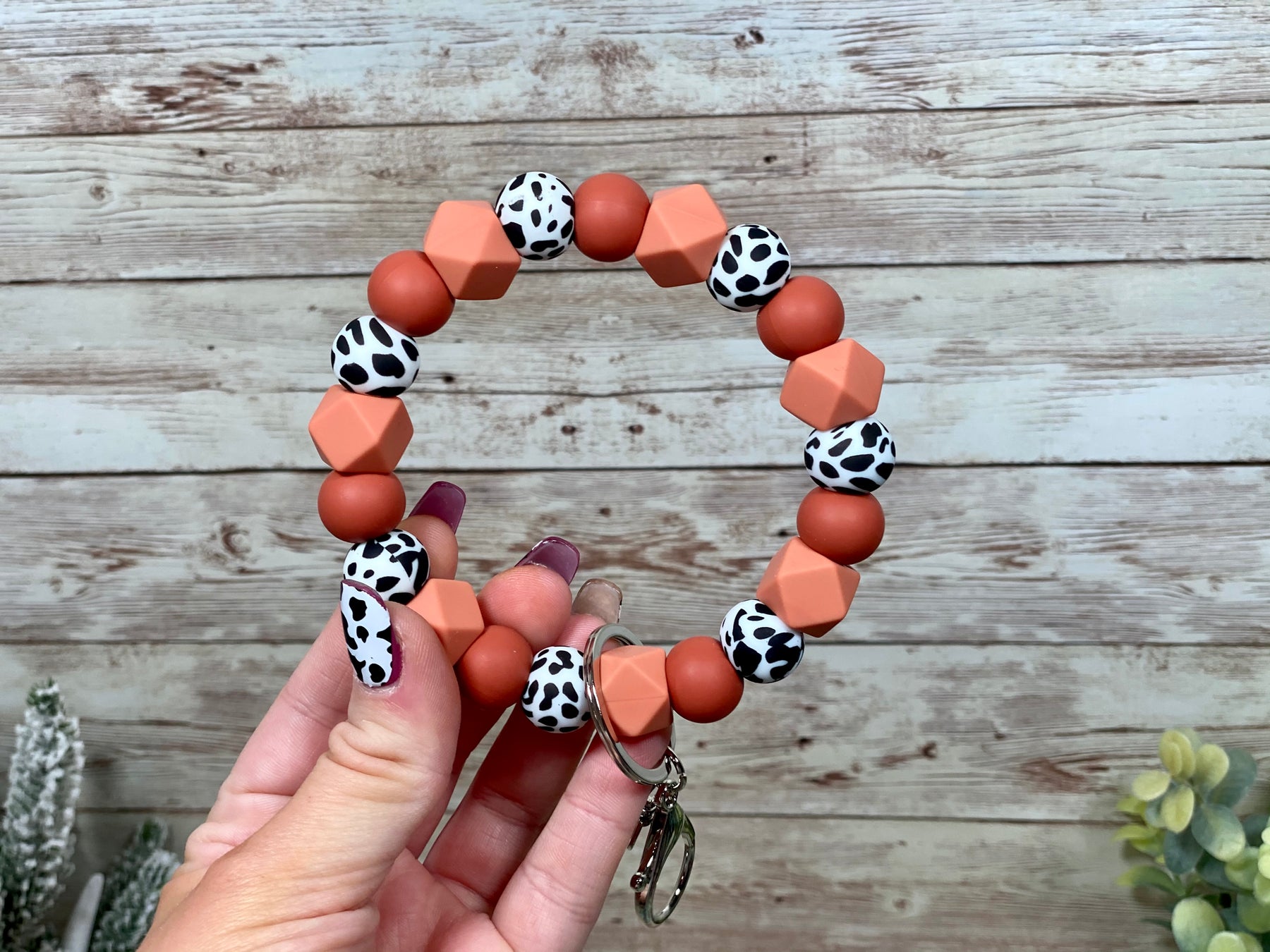 ORANGE YOU GLAD I SAID MOO? -KEYCHAIN WRISTLET Rose with Grace LLC