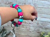 HOT PINK TURQUOISE MOO WRISTLET Rose with Grace LLC