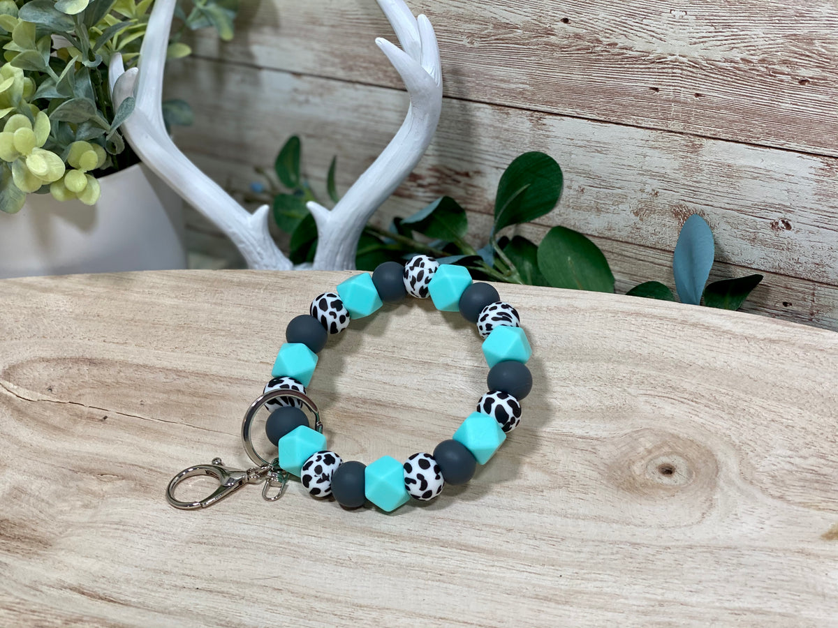 SEAFOAM COW PRINT WRISTLET- SILVER Rose with Grace LLC