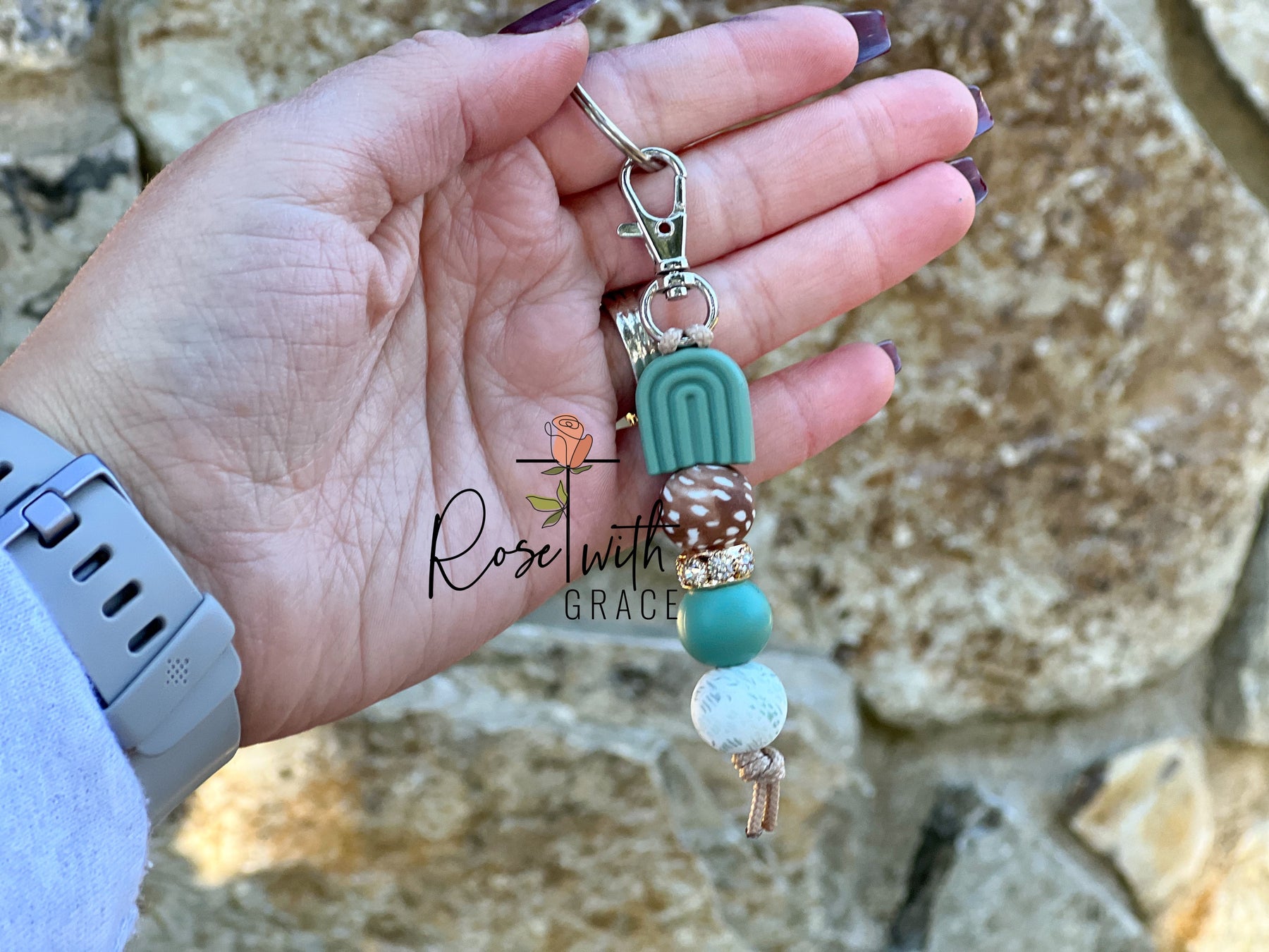 BOHO RAINBOW MINI KEYCHAINS Rose with Grace LLC