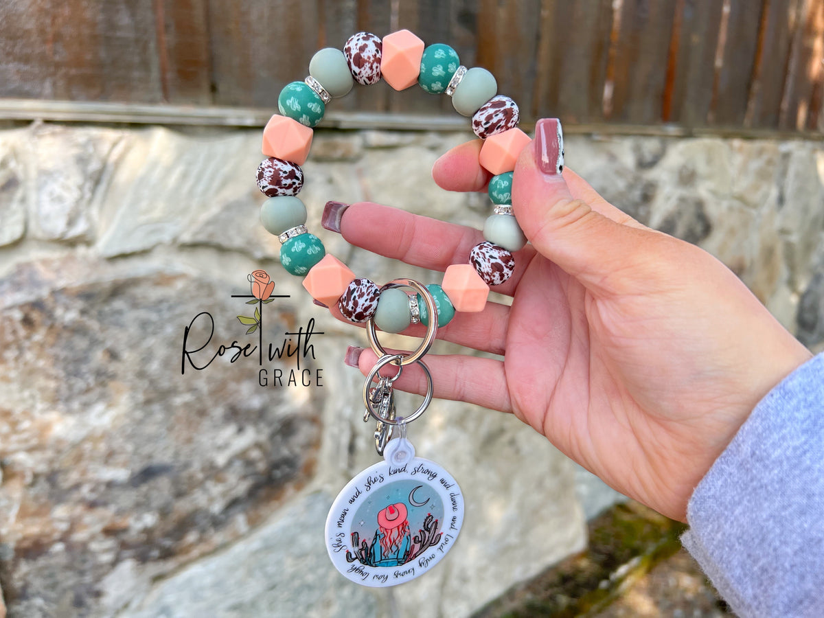 Lord Only Knows How Tough Keychain Wristlet Bundle Rose with Grace LLC
